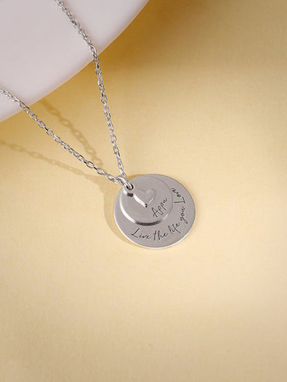 Silver Personalised Layered Coins Name Necklace