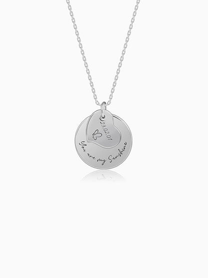 Silver Personalised Heart Message Necklace