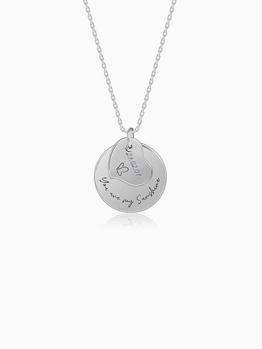 Silver Personalised Heart Message Necklace