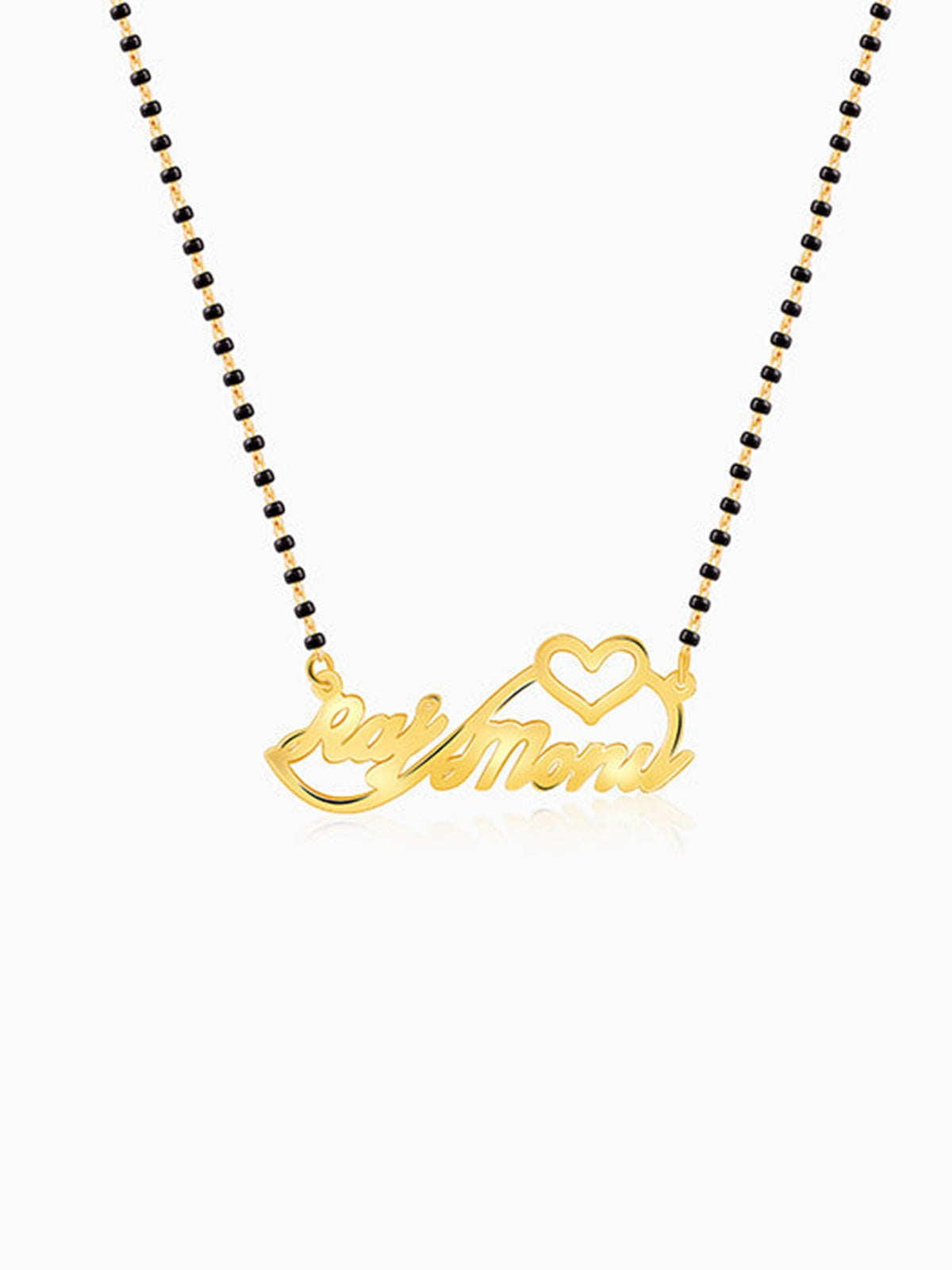 Golden Personalised Heart Name Mangalsutra