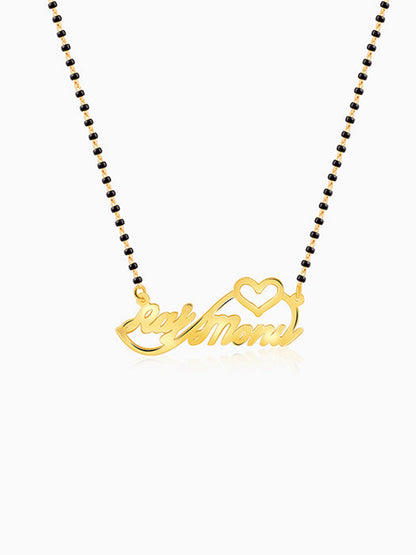 Golden Personalised Heart Name Mangalsutra