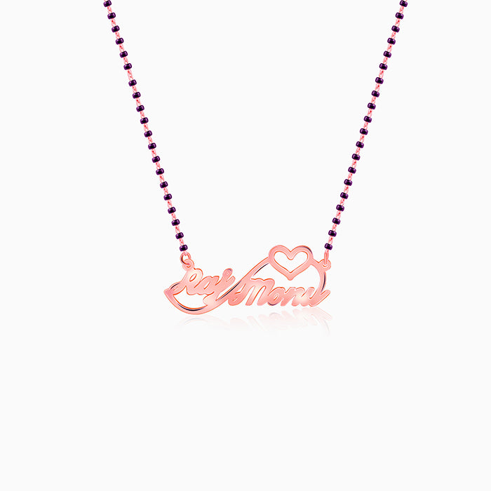 Rose Gold Personalised Heart Name Mangalsutra