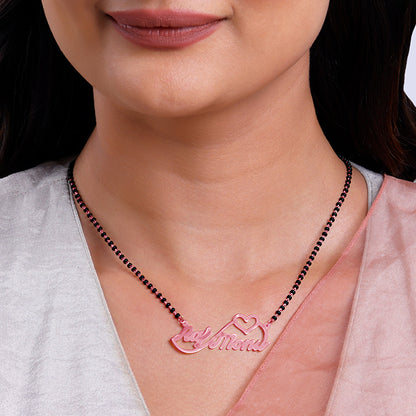 Rose Gold Personalised Heart Name Mangalsutra