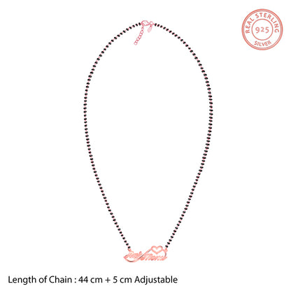 Rose Gold Personalised Heart Name Mangalsutra