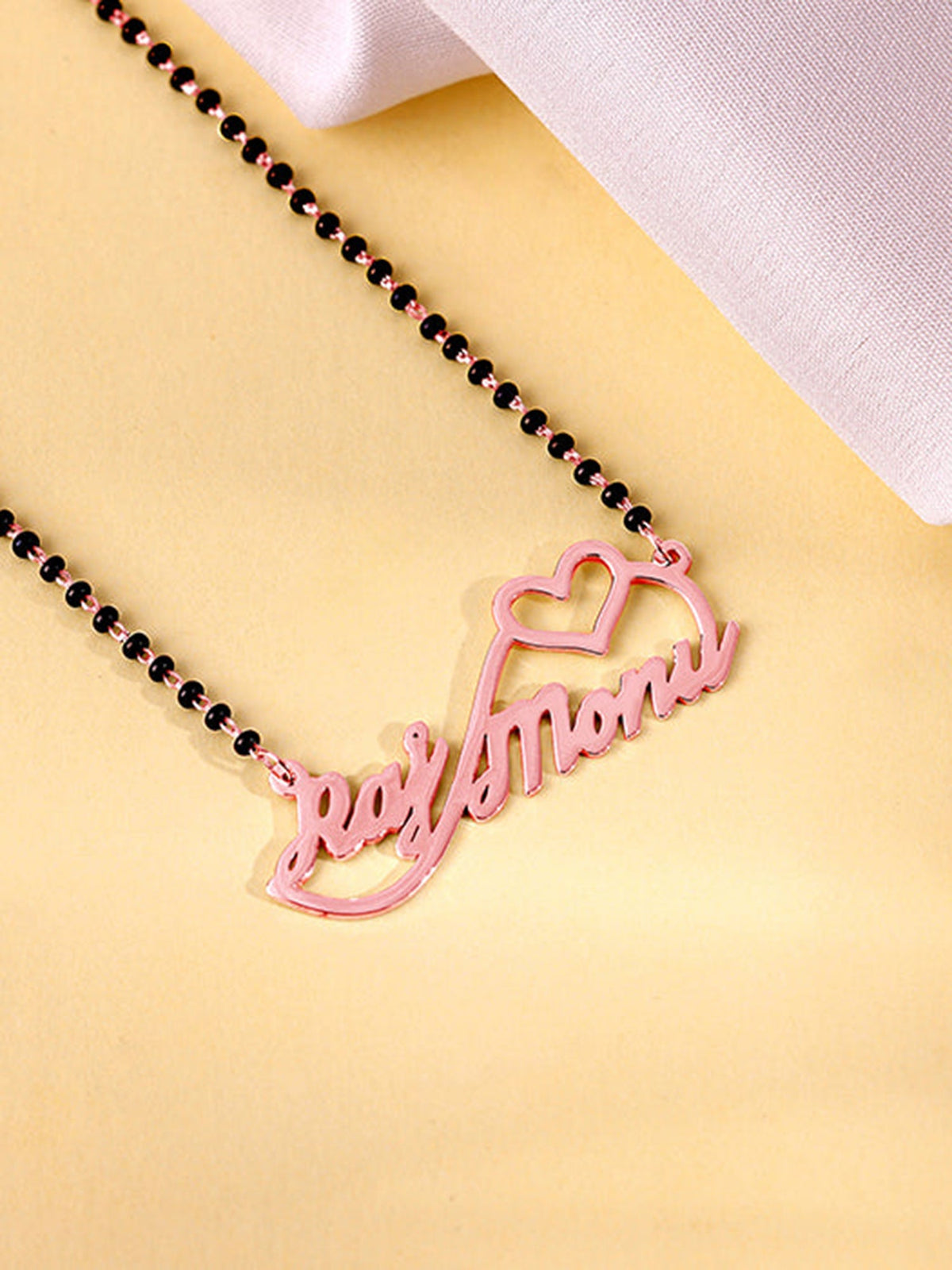 Golden Personalised Heart Name Mangalsutra
