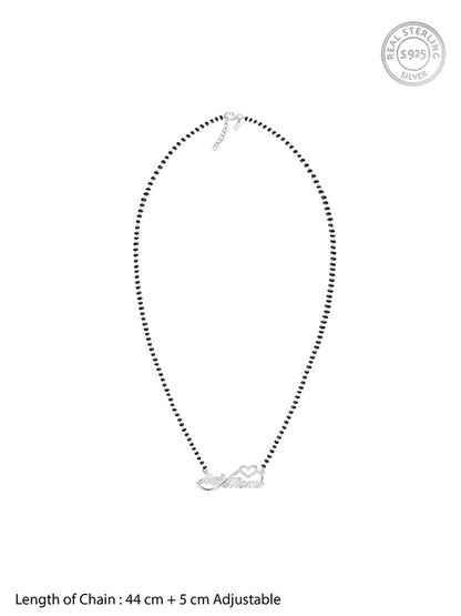Silver Personalised Heart Name Mangalsutra