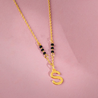 Golden Personalised Cherished Initial Mangalsutra