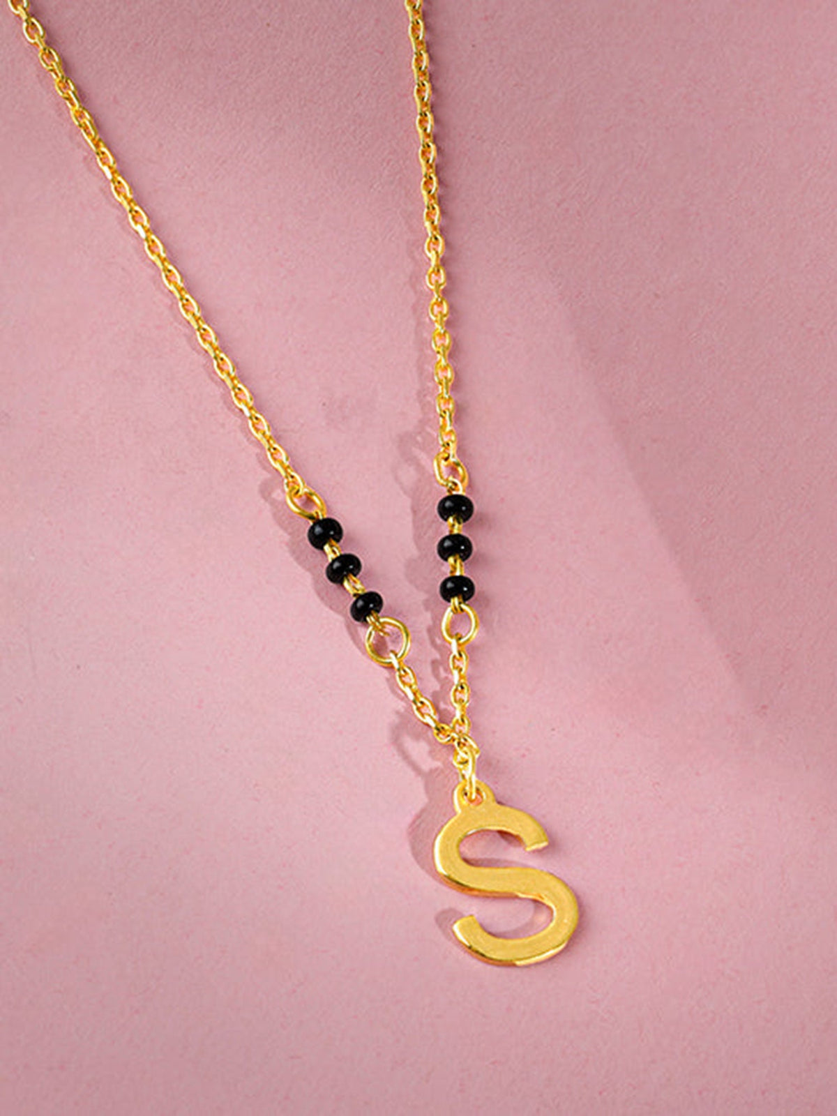 Golden Personalised Cherished Initial Mangalsutra