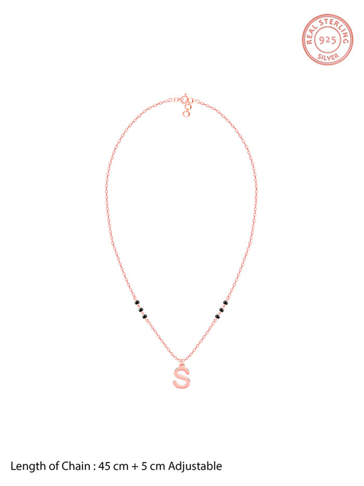 Rose Gold Personalised Cherished Initial Mangalsutra