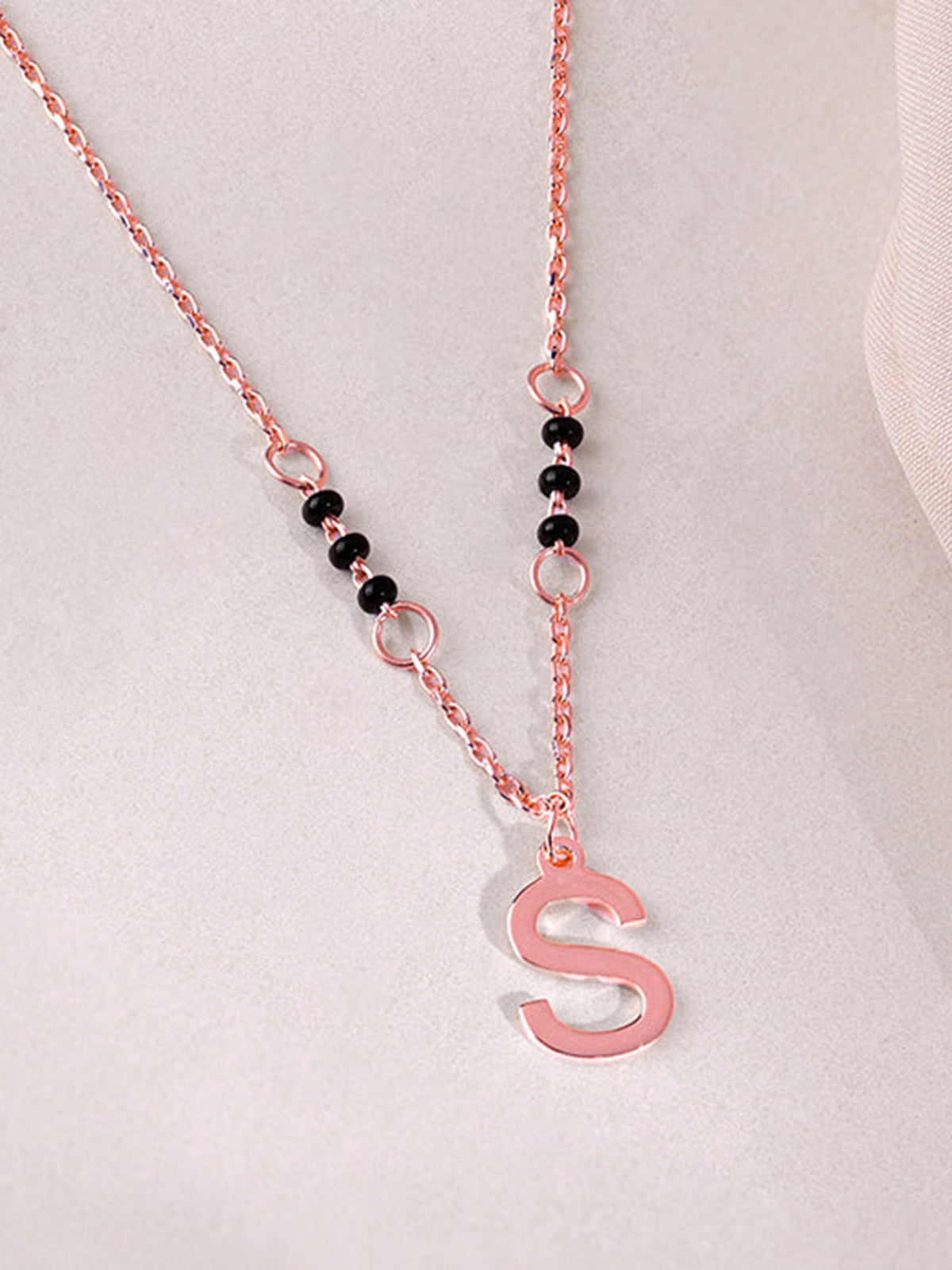 Rose Gold Personalised Cherished Initial Mangalsutra