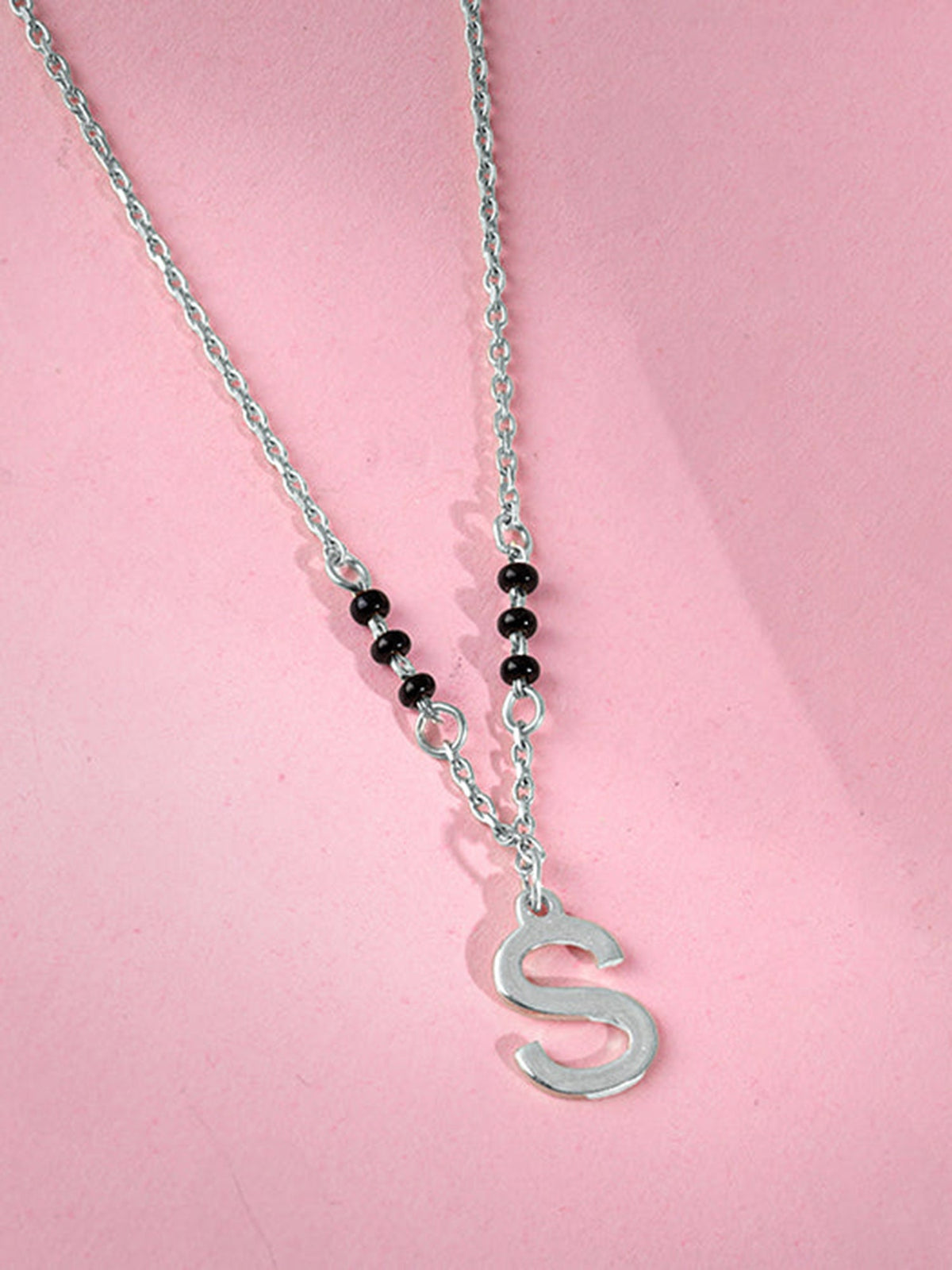 Silver Personalised Cherished Initial Mangalsutra