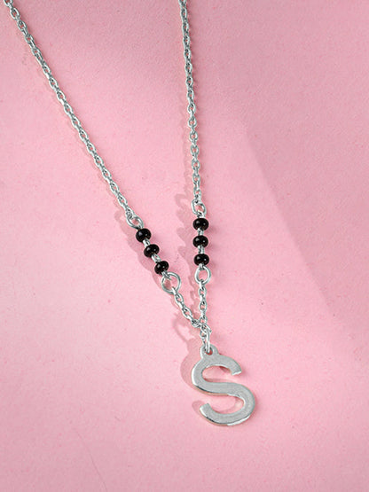 Silver Personalised Cherished Initial Mangalsutra