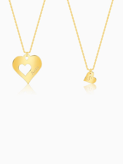 Golden Personalised Shy Heart Pendant