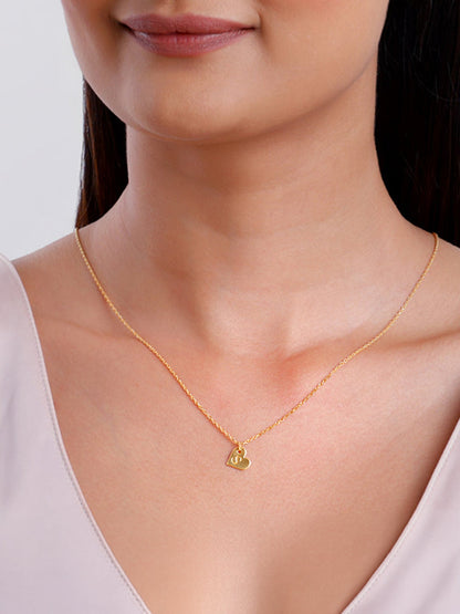 Golden Personalised Shy Heart Pendant