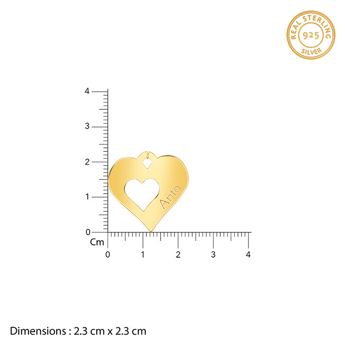 Golden Personalised Shy Heart Pendant-  personalised pendant for women