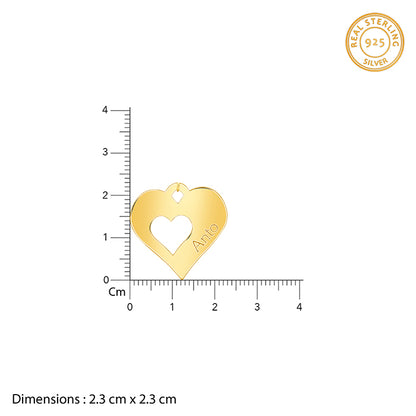 Golden Personalised Shy Heart Pendant-  personalised pendant for women