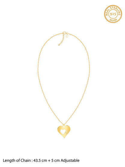 Golden Personalised Shy Heart Pendant