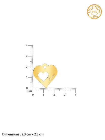 Golden Personalised Shy Heart Pendant