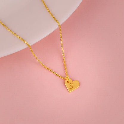 Golden Personalised Shy Heart Pendant