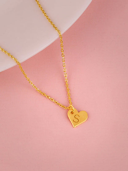 Golden Personalised Shy Heart Pendant