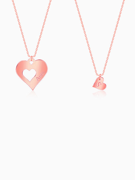 Rose Gold Personalised Shy Heart Pendant