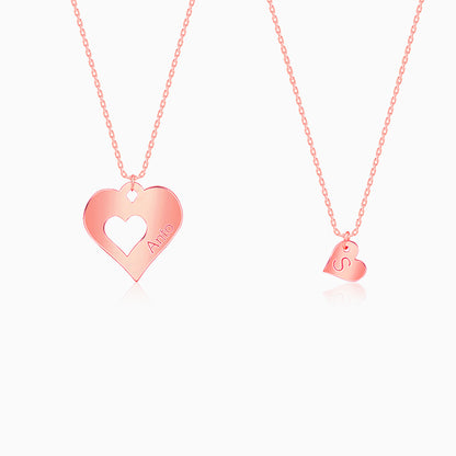 Rose Gold Personalised Shy Heart Pendant