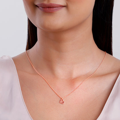 Rose Gold Personalised Shy Heart Pendant