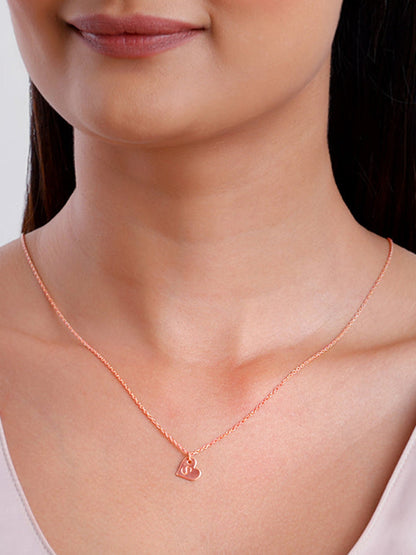Rose Gold Personalised Shy Heart Pendant