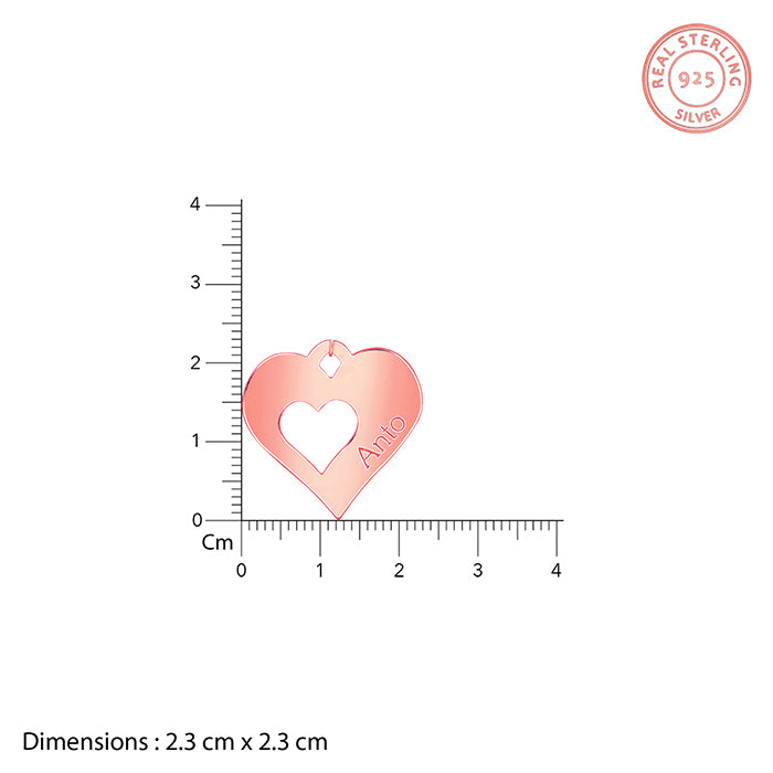 Rose Gold Personalised Shy Heart Pendant- personalised pendant for women