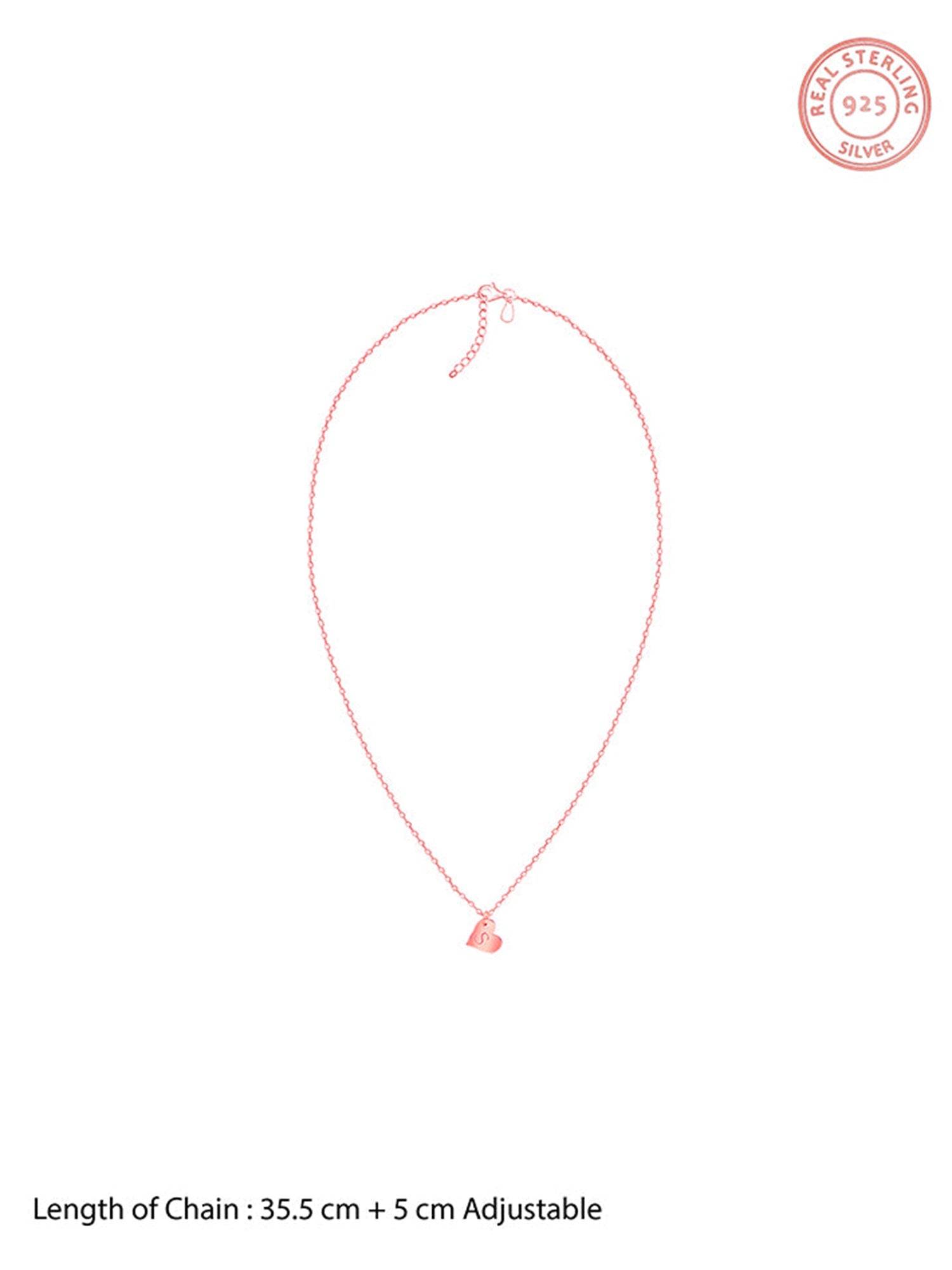 Rose Gold Personalised Shy Heart Pendant