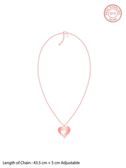Rose Gold Personalised Shy Heart Pendant