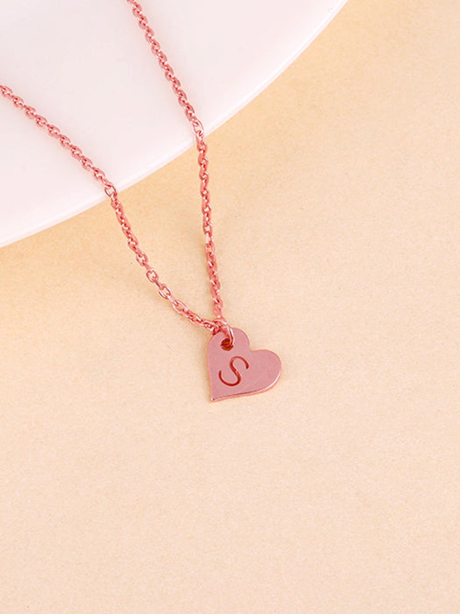 Rose Gold Personalised Shy Heart Pendant