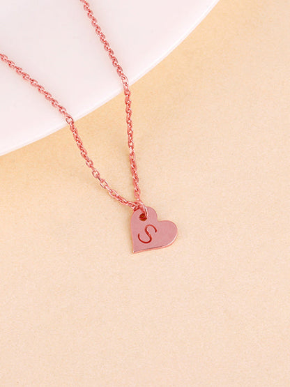 Rose Gold Personalised Shy Heart Pendant