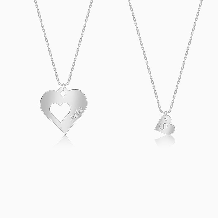 Silver Personalised Shy Heart Pendant