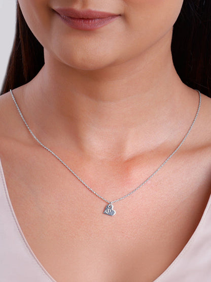 Silver Personalised Shy Heart Pendant