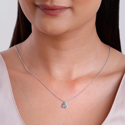 Silver Personalised Shy Heart Pendant