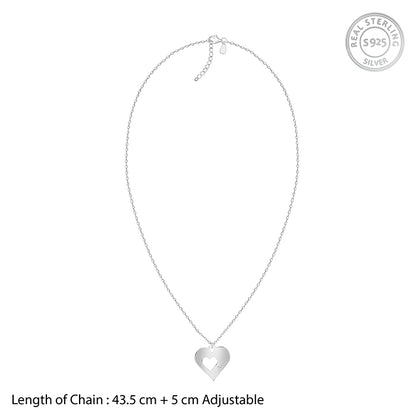 Silver Personalised Shy Heart Pendant