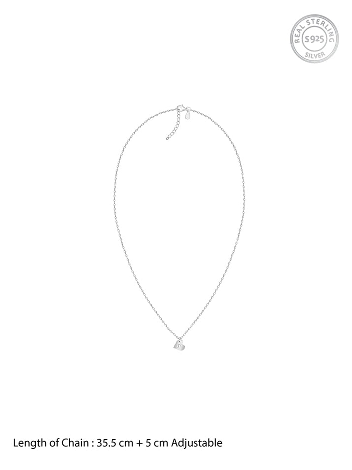 Silver Personalised Shy Heart Pendant