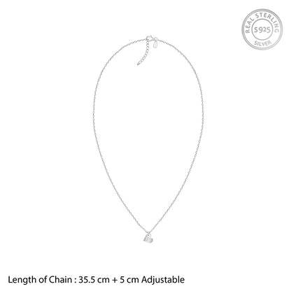 Silver Personalised Shy Heart Pendant