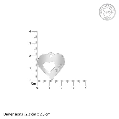 Silver Personalised Shy Heart Pendant- personalised pendant for women