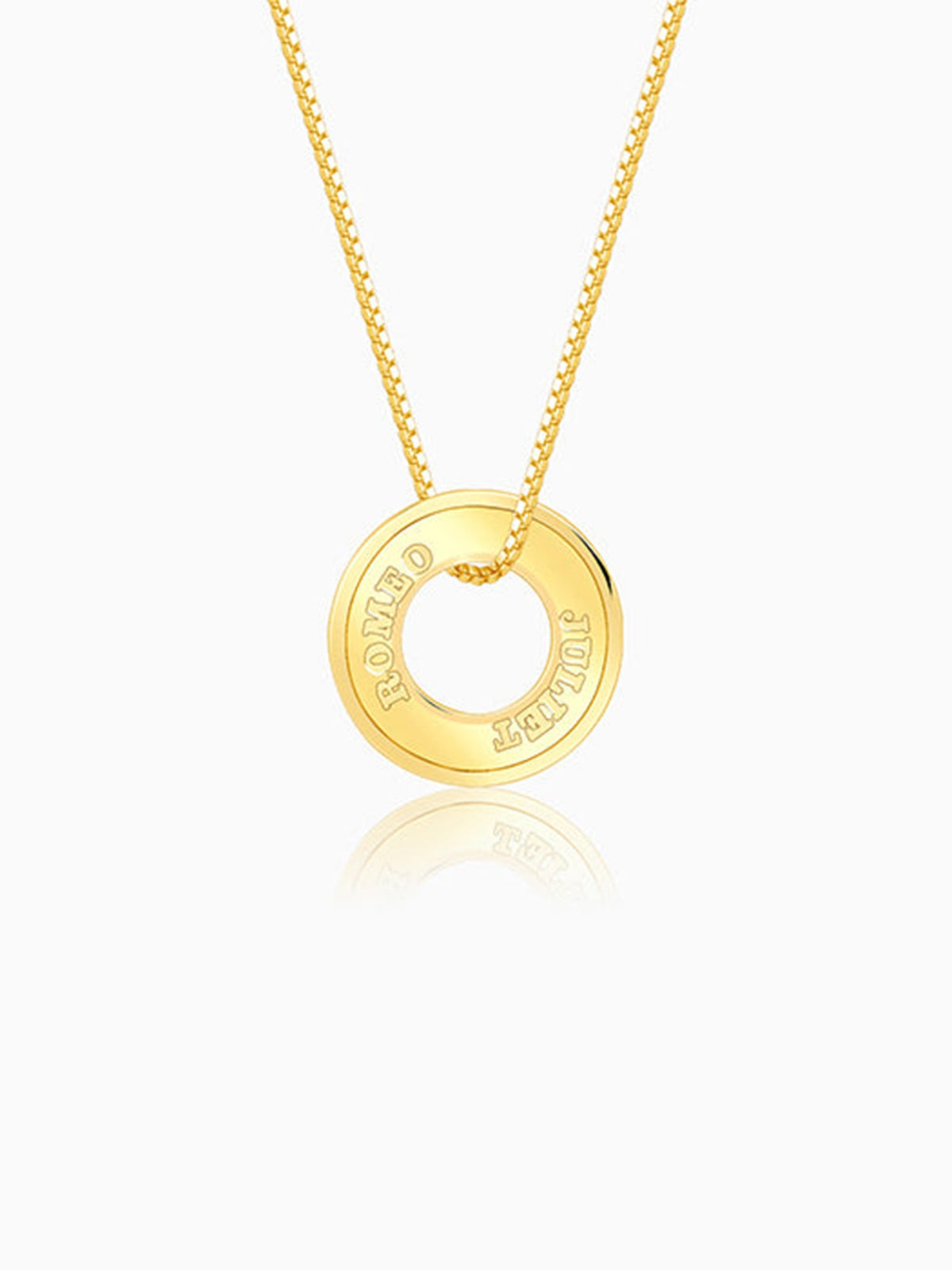 Golden Personalised Circular Pendant For Him