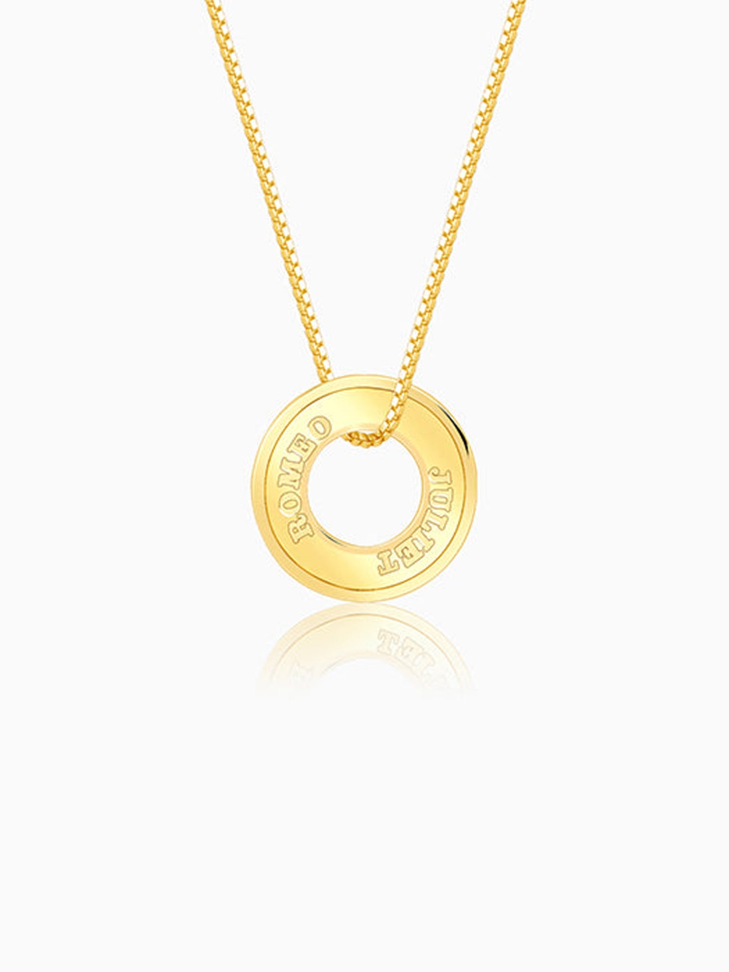 Golden Personalised Circular Pendant For Him