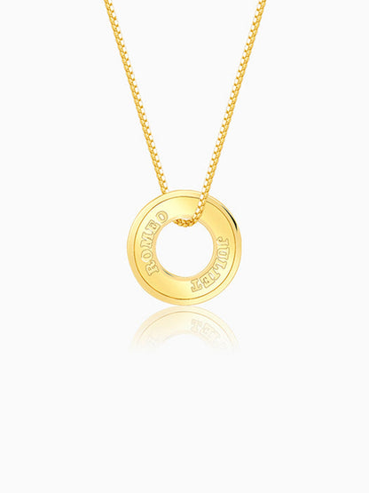 Golden Personalised Circular Pendant For Him