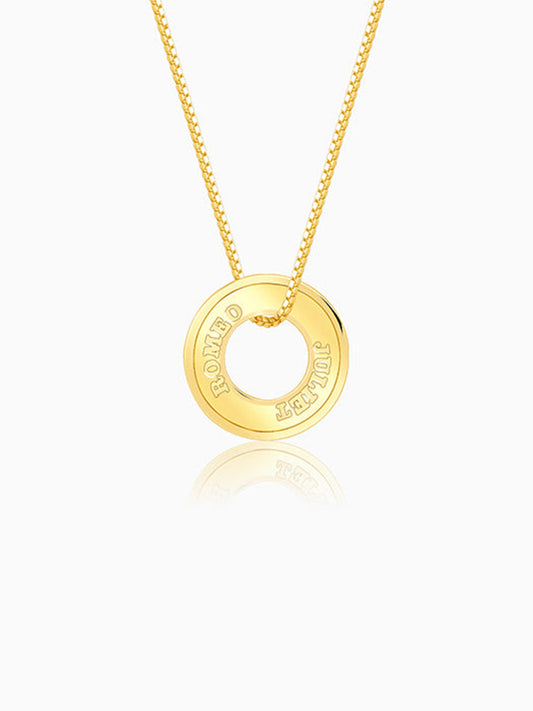 Golden Personalised Circular Pendant For Him
