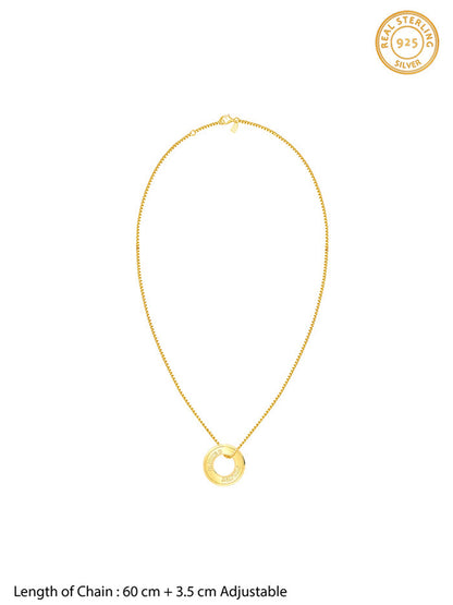 Golden Personalised Circular Pendant For Him