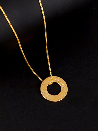 Golden Personalised Circular Pendant For Him
