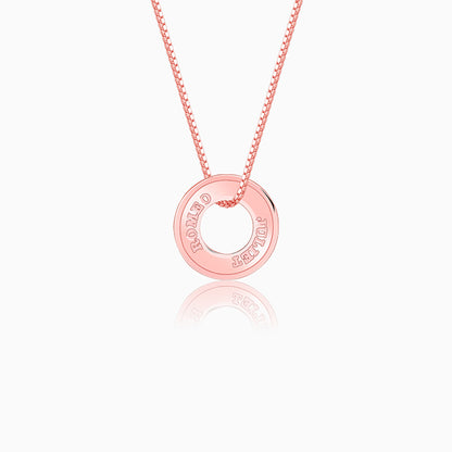 Rose Gold Personalised Circular Pendant For Him