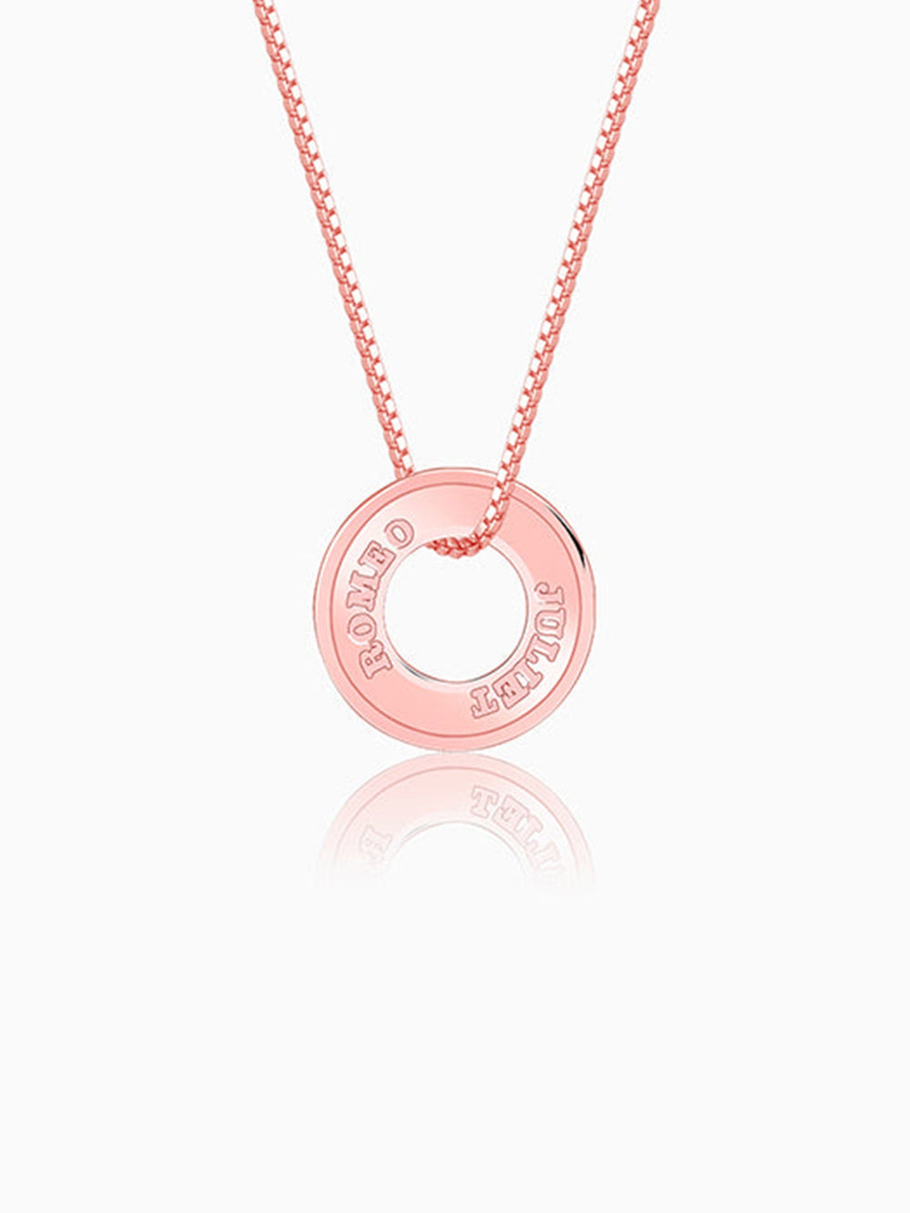 Rose Gold Personalised Circular Pendant For Him