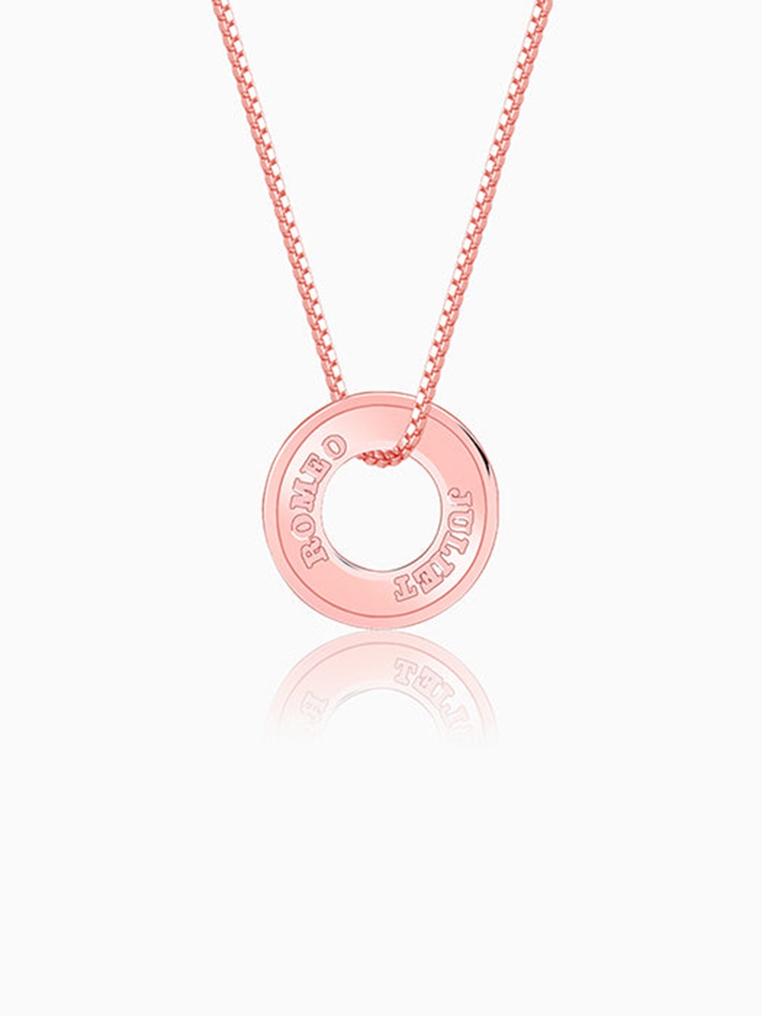 Rose Gold Personalised Circular Pendant For Him