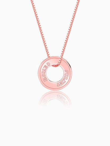 Rose Gold Personalised Circular Pendant For Him